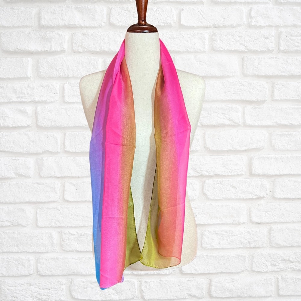 Gradient Ombre Scarf Women's Lightweight Chiffon Wrap Shawl Travel Accessory